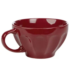Jumbo en faïence côtelé 55 cl uni rouge