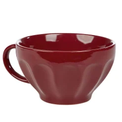 Jumbo en faïence côtelé 55 cl uni rouge
