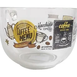 Jumbo en verre 70 cl transparent motif Menu Café