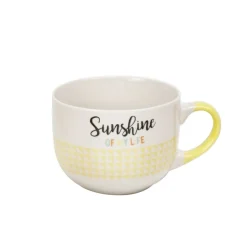 Jumbo porcelaine jaune avec inscription "Sunshine of my Life" 47 cl