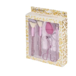 Kit accessoires maquillage 6 pièces beige ou rose - 2 coloris