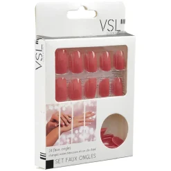 Kit de faux ongles couleur corail