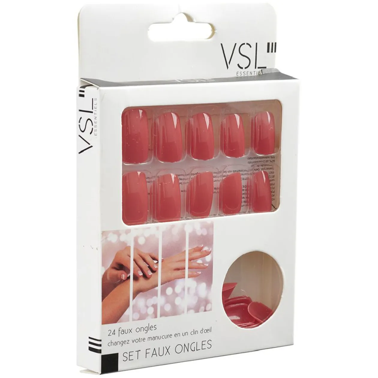 Kit de faux ongles couleur corail