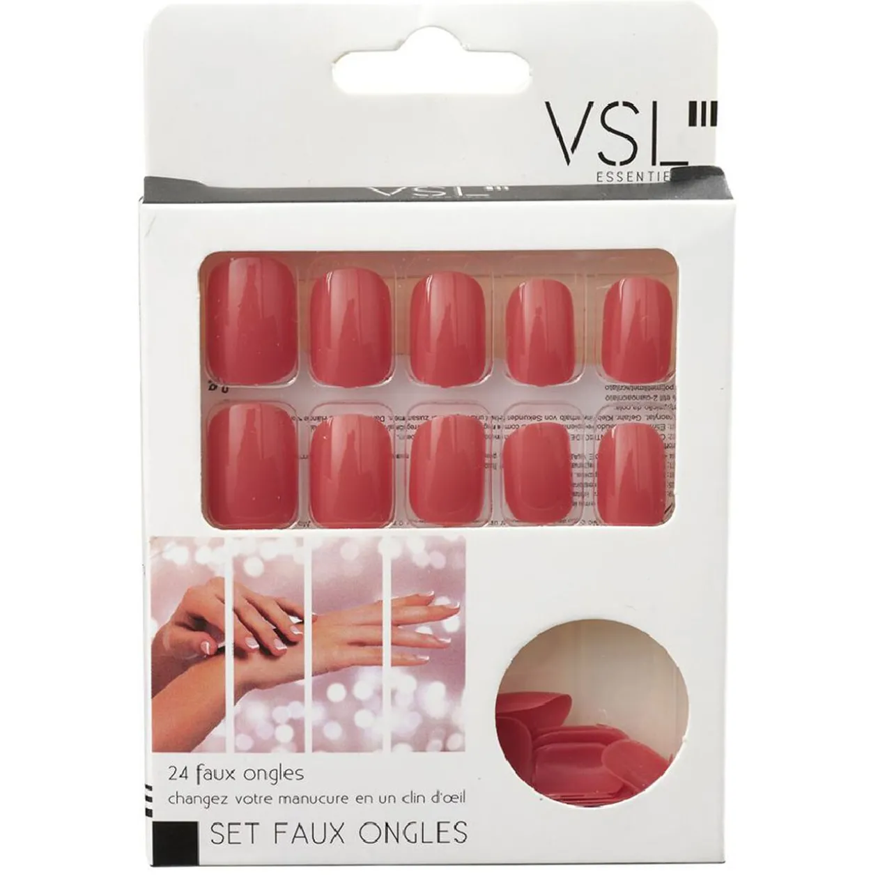 Kit de faux ongles couleur corail