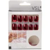 Kit de faux ongles en acrylique rouge effet miroir