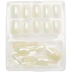 Kit de faux ongles en acrylique blanc effet miroir