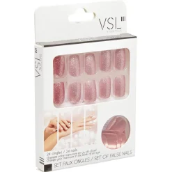 Kit faux ongles rose doré