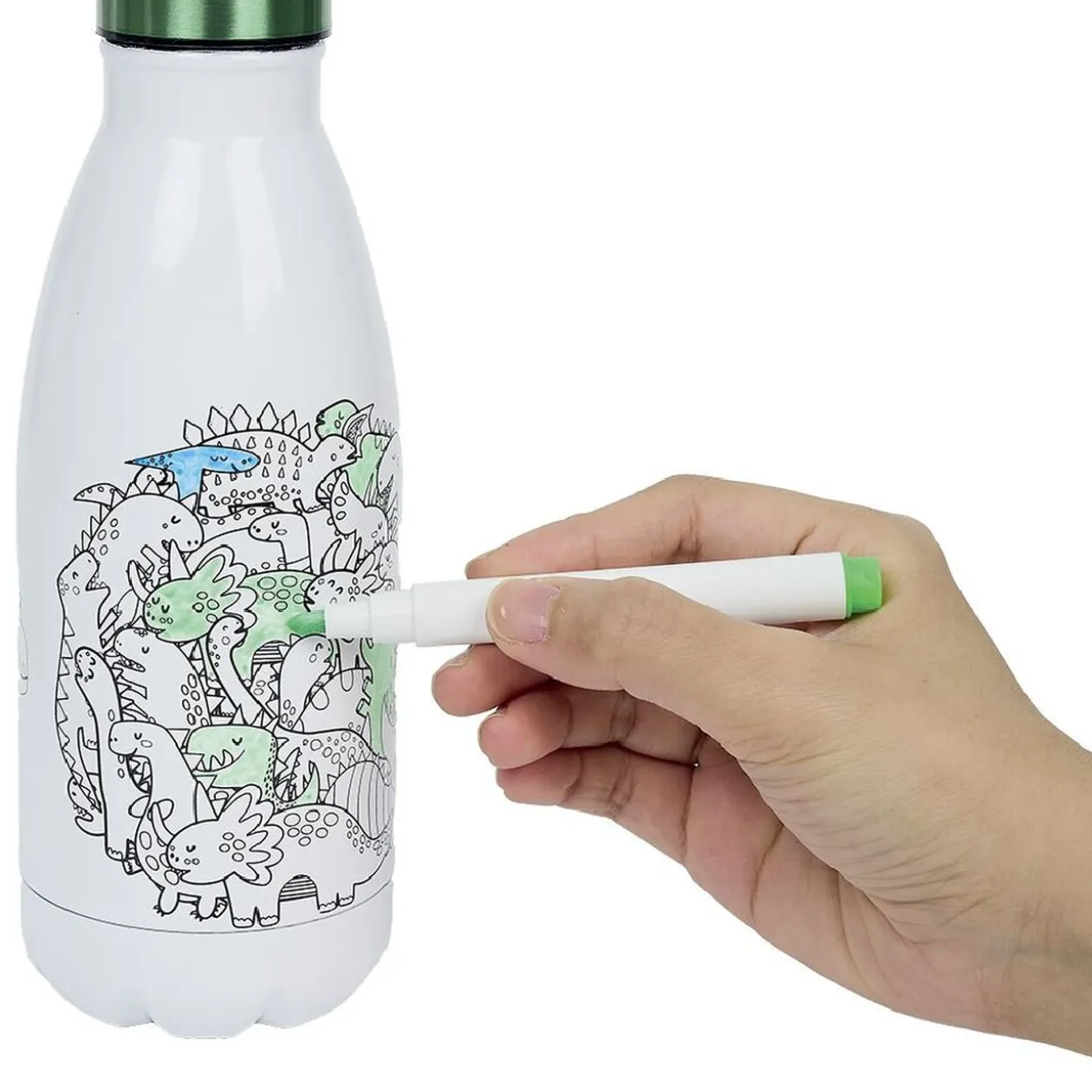 Kit gourde isotherme 350mL à colorier avec 6 marqueurs