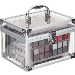 Kit vanity cosmétique transparent et gris