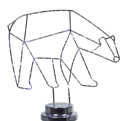 Lampe déco torsadé banquise forme ours fer