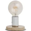 Lampe LED forme ampoule socle en bois