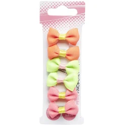 Élastique à cheveux avec noeud fantaisie orange vert rose x6