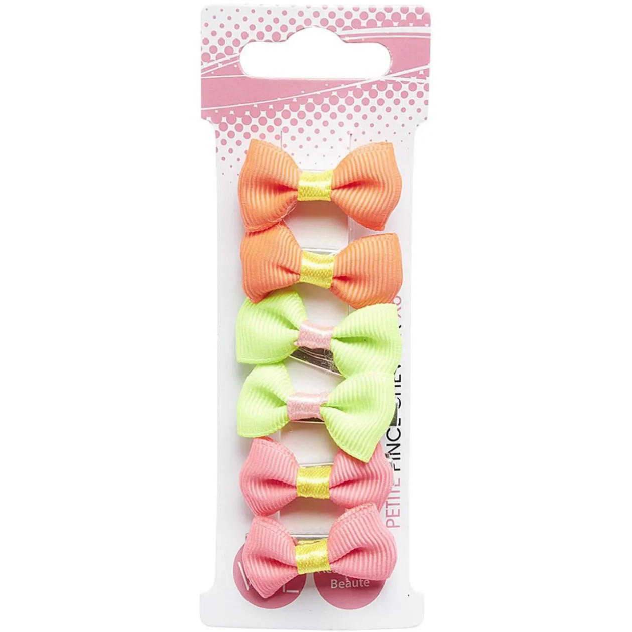 Élastique à cheveux avec noeud fantaisie orange vert rose x6
