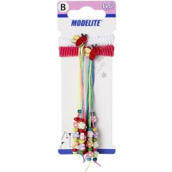 Élastique avec décor perles pendantes x2