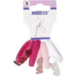 Élastique enfant mousse coeur strass x6