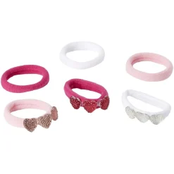 Élastique enfant mousse coeur strass x6