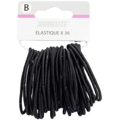 Élastique fin sans métal noir x36