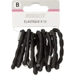 Élastique latex ondulé noir x12