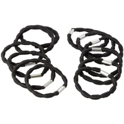 Élastique latex ondulé noir x12