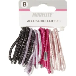 Élastique latex x18 assortis noir rose