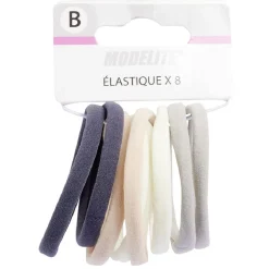 Élastique mousse gris beige blanc x8