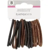 Élastique sans métal noir marron fil brillant x15