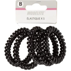 Élastique spirale noir brillant x8
