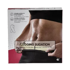 Legging de sudation fitness noir et jaune