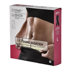 Legging de sudation fitness noir et jaune