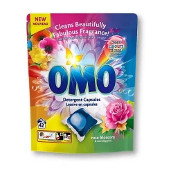 Lessive capsule OMO fleur de rose 42 pods