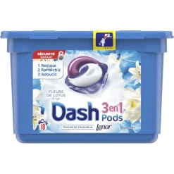 Lessive Dash Pods 3 en 1 Fleurs de Lotus et Lys x18