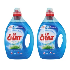 Lessive liquide Le Chat 80 lavages 2 x 2L