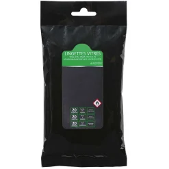 Lingette nettoyante pour vitres auto x20