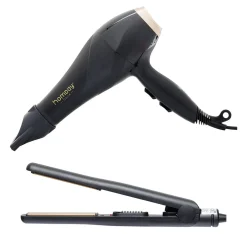 Lisseur et sèche cheveux en plastique noir