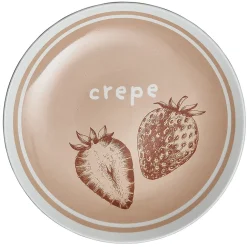 Lot de 4 assiettes à dessert porcelaine design crêpes