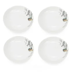 Lot de 4 assiettes à pâtes en porcelaine