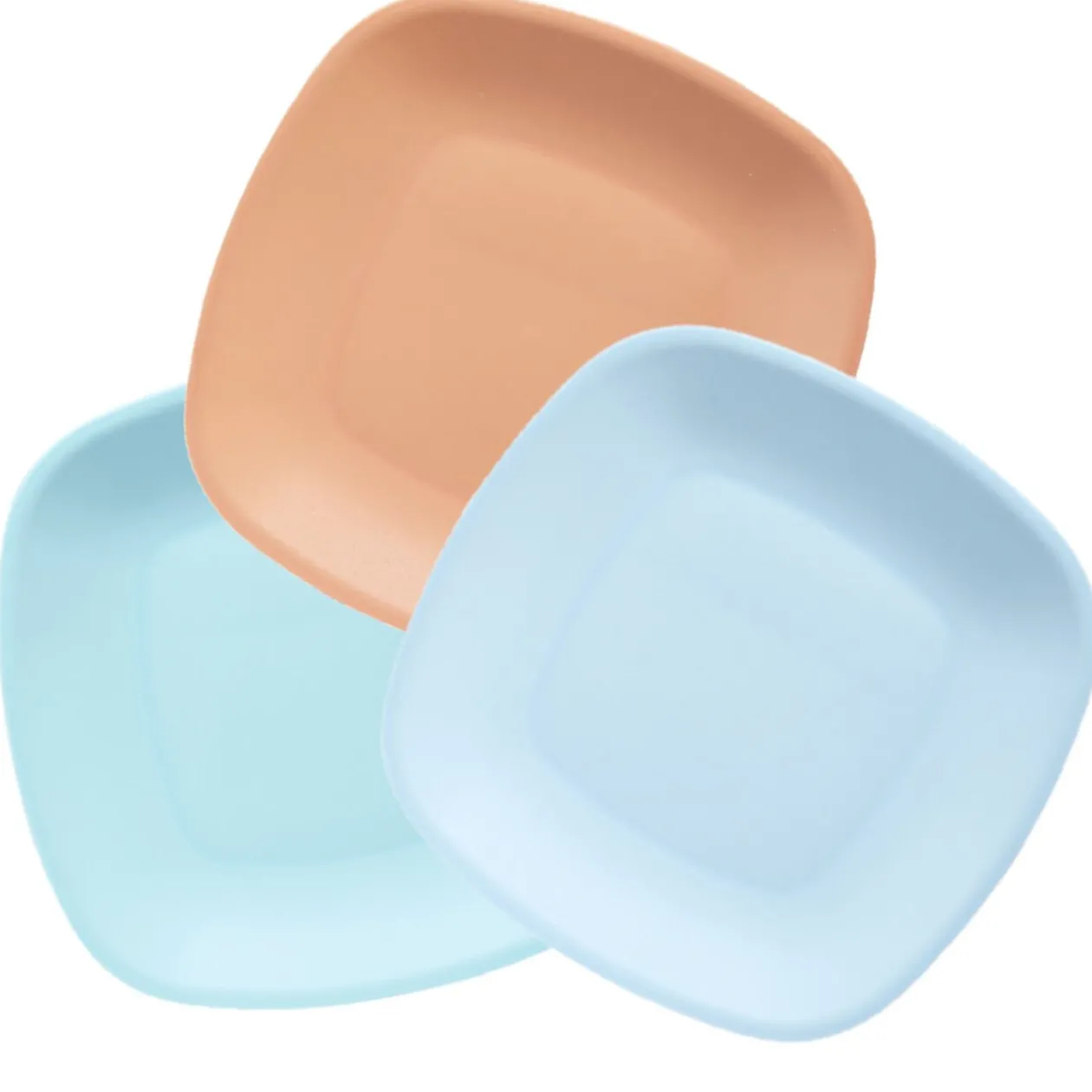 Lot de 3 assiettes colorées en plastique rigide