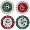 Lot de 4 assiettes dessert Disney Mickey porcelaine Ø19cm