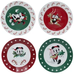 Lot de 4 assiettes dessert Disney Mickey porcelaine Ø19cm