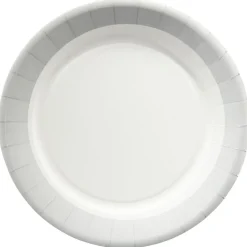 Lot de 10 assiettes en carton Ø23 cm bord gris