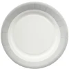 Lot de 10 assiettes en carton Ø18 cm à bord gris