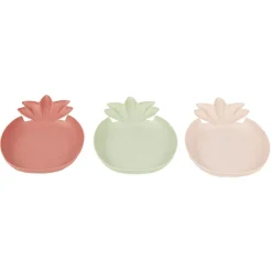 Lot de 3 assiettes plates en plastique forme ananas