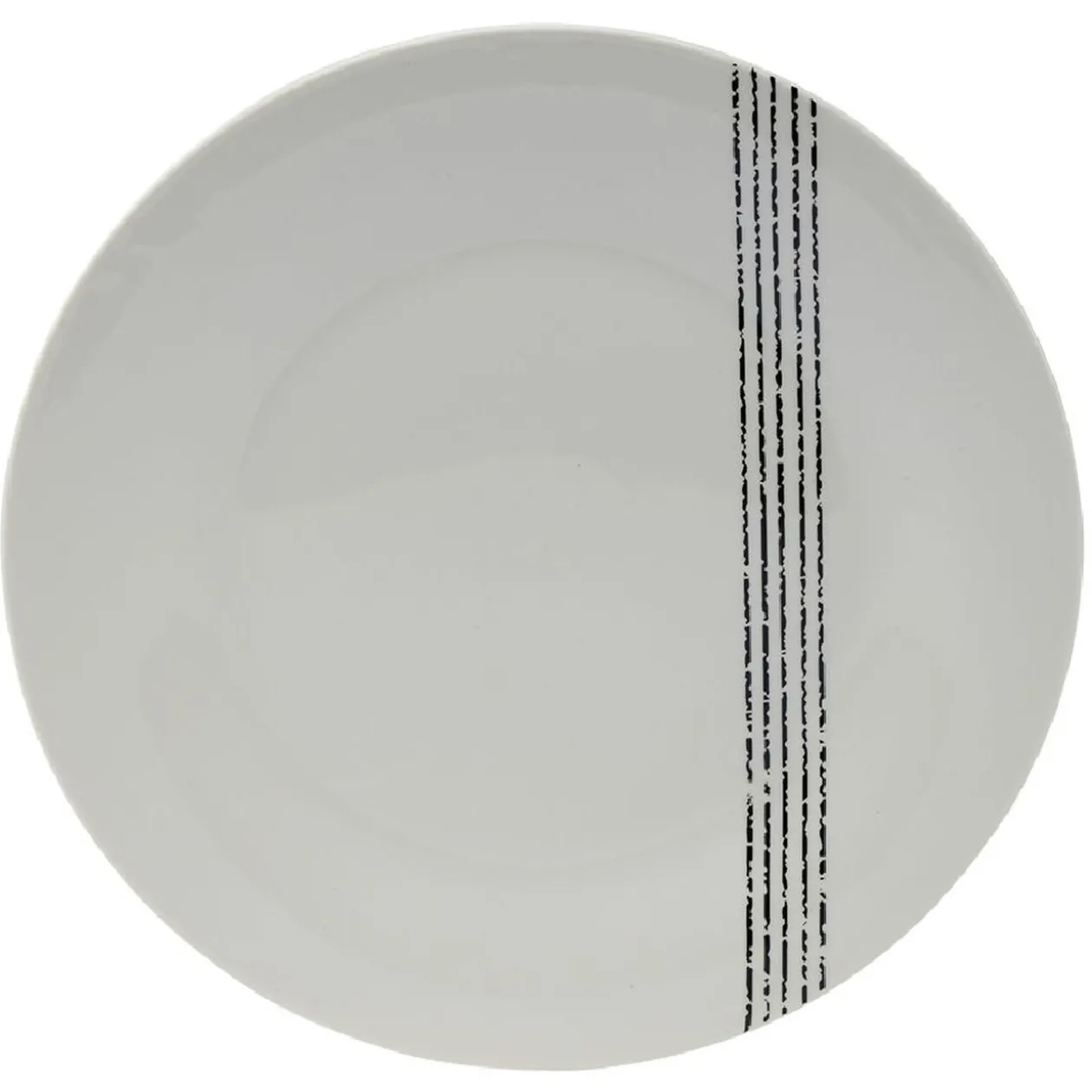 Lot de 4 assiettes plates rondes Bistrot porcelaine blanche