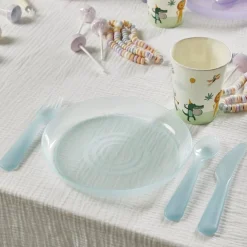 Lot de 4 assiettes pour enfant Ø18,5cm plastique coloré