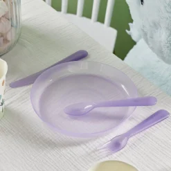 Lot de 4 assiettes pour enfant Ø18,5cm plastique coloré