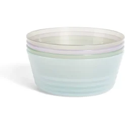 Lot de 4 bols pour enfant en plastique coloré Ø12xH.4,5cm