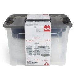 Lot de 25 boîtes alimentaires 150ml à 11L