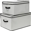 Lot de 2 boîtes de rangement avec 2 housses sous-vide gris