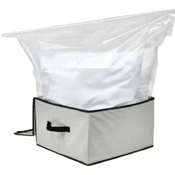 Lot de 2 boîtes de rangement avec 2 housses sous-vide gris