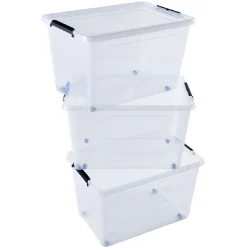 Lot de 3 boîtes de rangement 60 litres